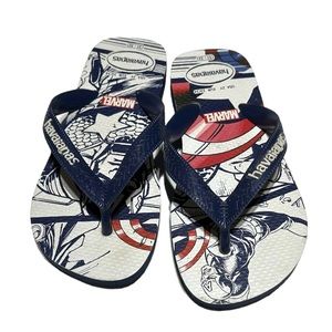 Havaianas EUC Marvel Captain America Navy Blue Flip Flops Size 2Y 31-32
